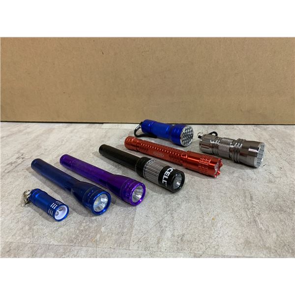 Assortment Of 6 Different Travel Flashlights