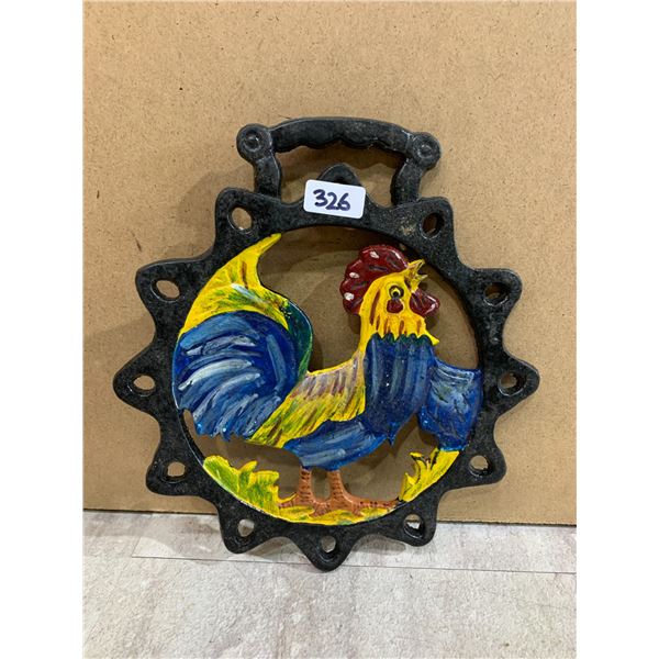 Vintage Cast Iron Rooster Trivet