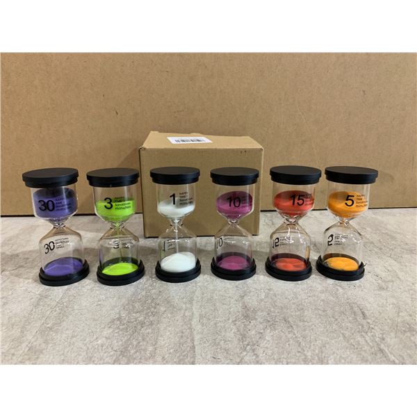 6 Pack - Sand Hourglass Timers