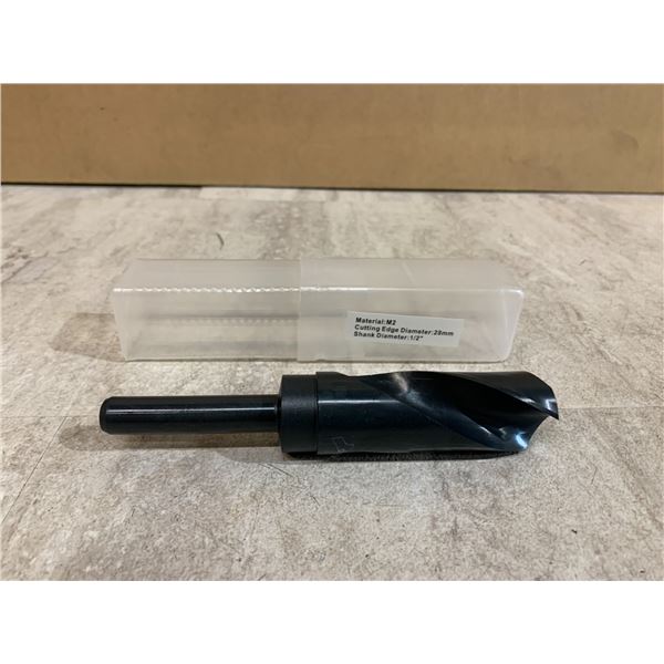 28mm Drill Bit 1/2in Reduced High Shank M2 High-Speed Steel