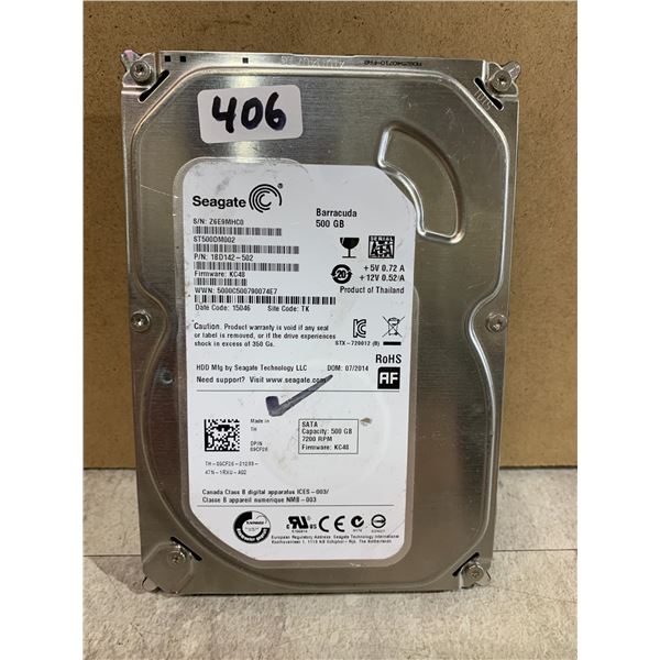 Seagate 500 GB Computer Hard Drive - Formatted