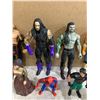 Image 5 : Assortment Of 9 Different Action Figures - WWE, Spiderman, He-Man, etc..