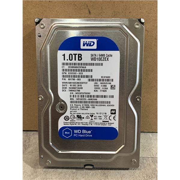 WD 1.0 TB Computer Hard Drive - Formatted