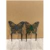 Image 2 : Lot Of 2 Cast Iron Butterfly Garden Decorations