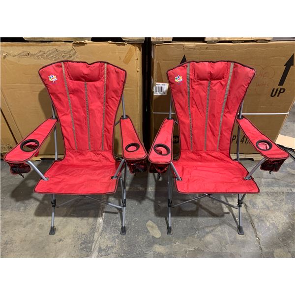 Lot of 2 Canada 150 Red Foldable Camping Chair - Need A Good Clean