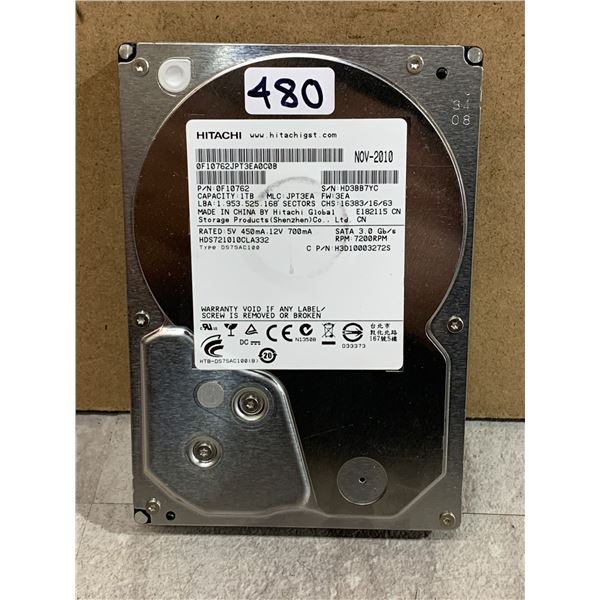 Hitachi 1.0 TB Computer Hard Drive - Formatted