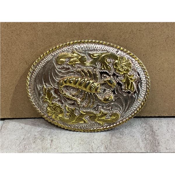 Gold & Silver Tone Belt Buckle - Scorpion Design
