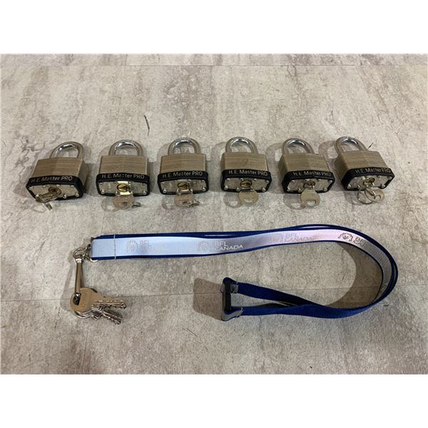 Lot Of 6 Padlocks - With Spare Keys