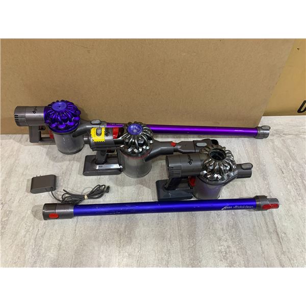 Lot Of 3 Different Dyson Vacuum Cleaners - 2 Power On 1 Does Not - Comes With Accessories