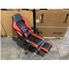 Image 1 : Red & Black Gaming Chair With Retractable Footrest & Lumbar Support