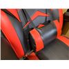 Image 4 : Red & Black Gaming Chair With Retractable Footrest & Lumbar Support