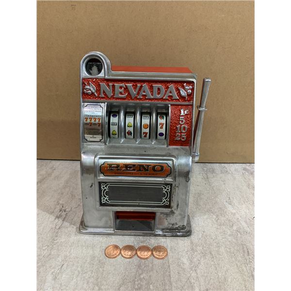 Nevada Reno Themed Mechanical Slot Machine - Includes 4 Coins