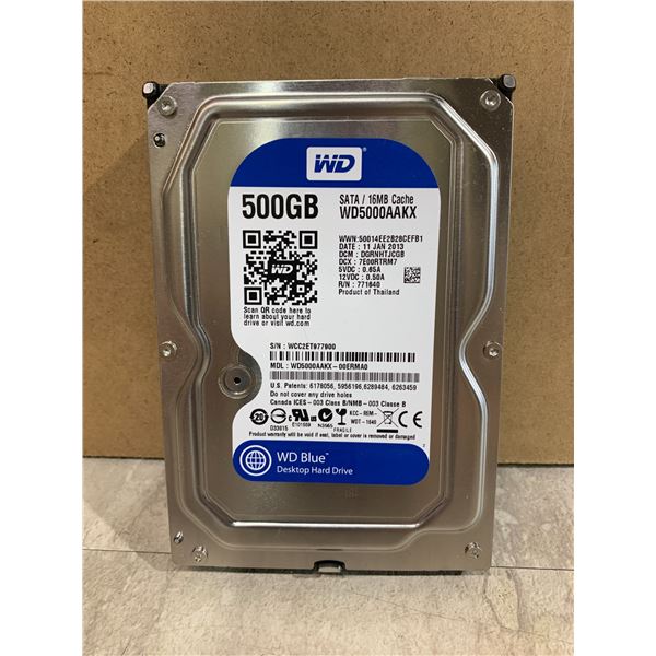 WD 500 GB Computer Hard Drive - Formatted