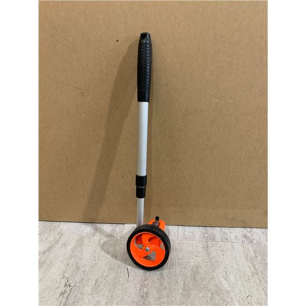 Orange Measuring Wheel With Telescopic Handle For Adjustable Reach