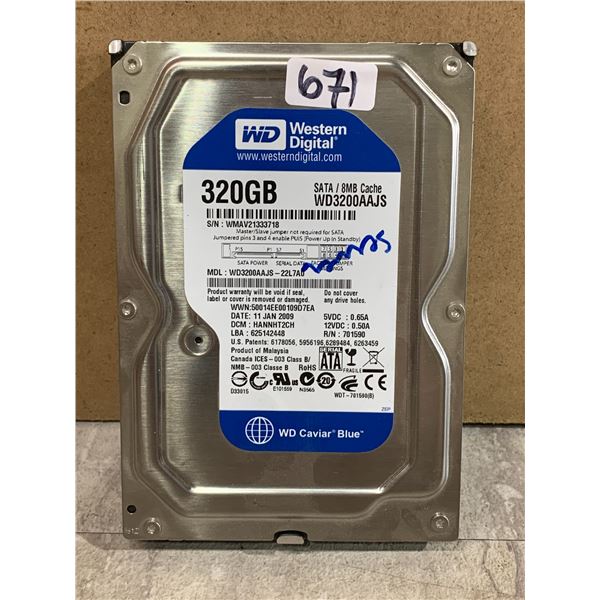 WD 320 GB Computer Hard Drive - Formatted