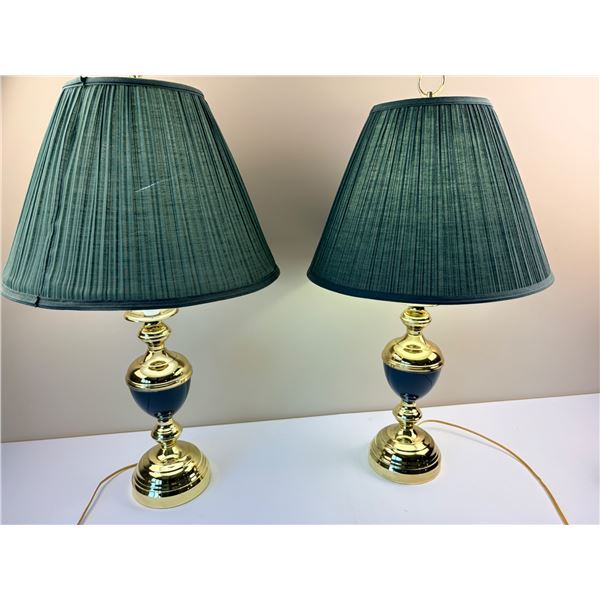 Pair of Green Table Lamps