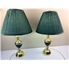 Image 1 : Pair of Green Table Lamps