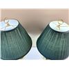 Image 2 : Pair of Green Table Lamps