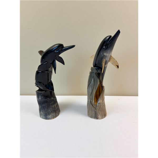 Dolphin Horn Carvings
