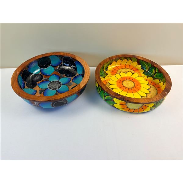 Hand-Painted Wooden Bowls