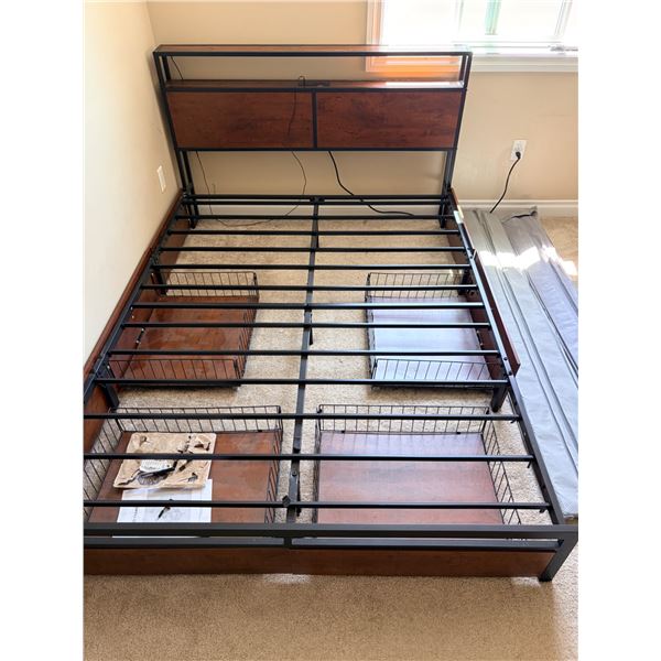 Queen Bed Frame with USB's and Storage