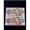 Image 1 : 1986 Un-Cut Two Dollar CAD Banknotes