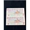 Image 2 : 1986 Un-Cut Two Dollar CAD Banknotes