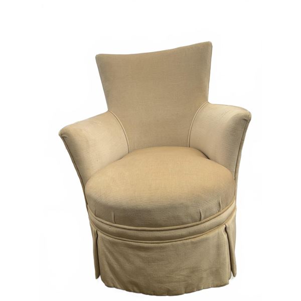 Upholstered Armchair Beige Fabric 33" Tall