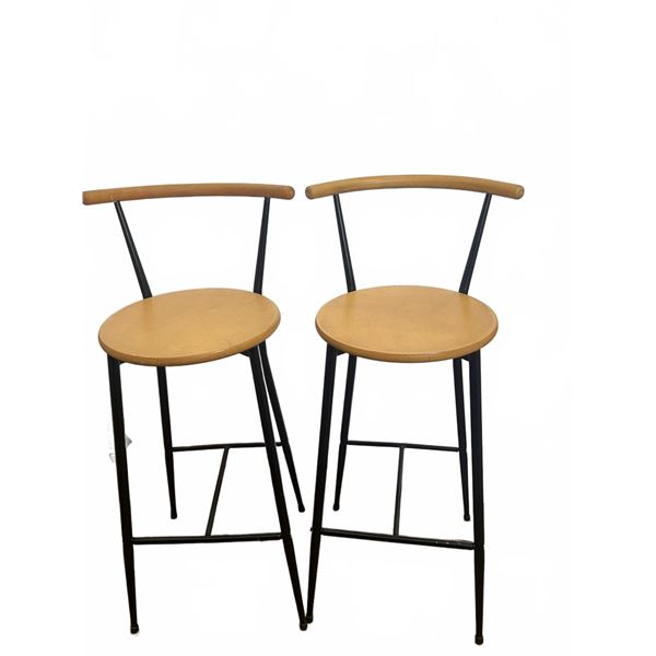 Wood and Metal Bar Stools