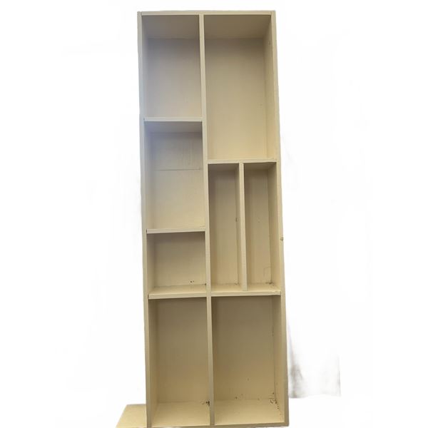 Tall Painted Wooden Multi-Compartment Bookshelf