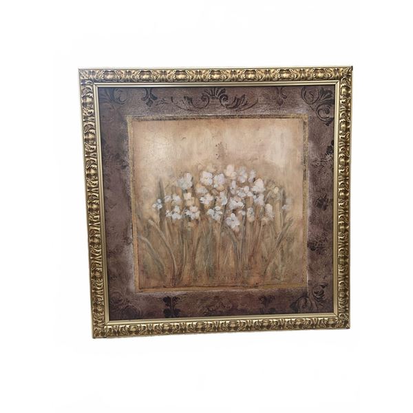 Framed Floral Wall Art With Ornate Gold Frame