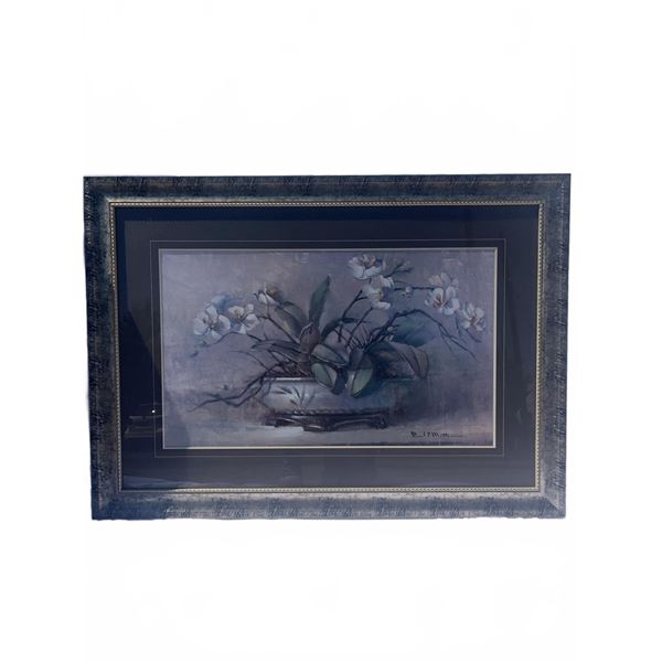 Paul J Martineau Framed Floral Print Signed
