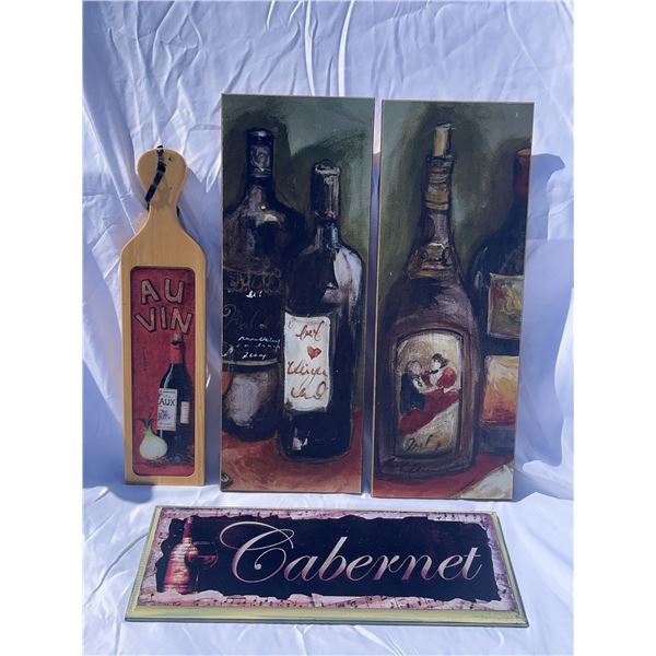 Wine-Themed Wall Art and Decor Lot