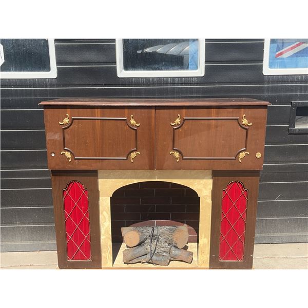 REMA Arioso Phono-Sonic Stereo Console with Faux Fireplace Bar