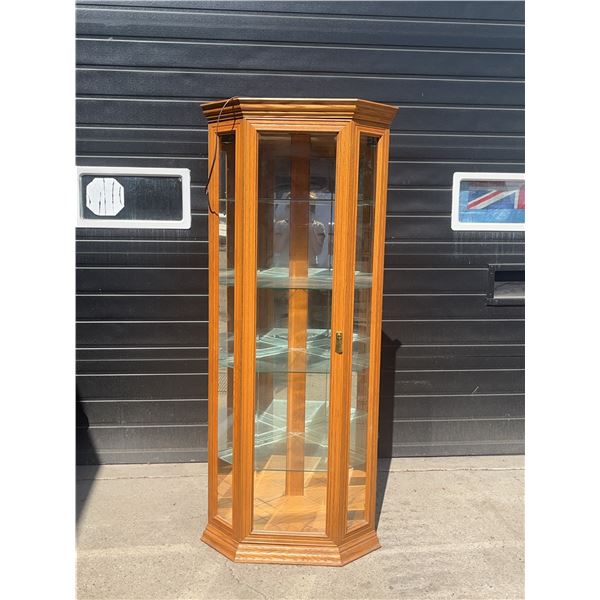 Buhler Furniture Glass Curio Cabinet With Lighting, 1996
