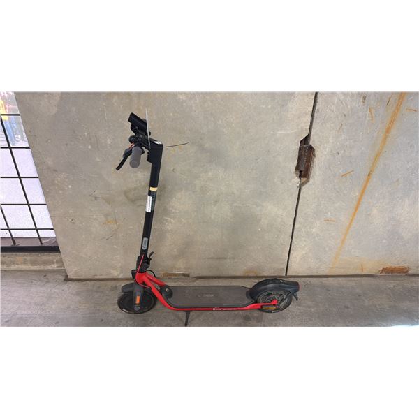 NINEBOT BLACK/RED ELECTRIC SCOOTER *HAS BATTERY, POWERS ON, NO CHARGER*