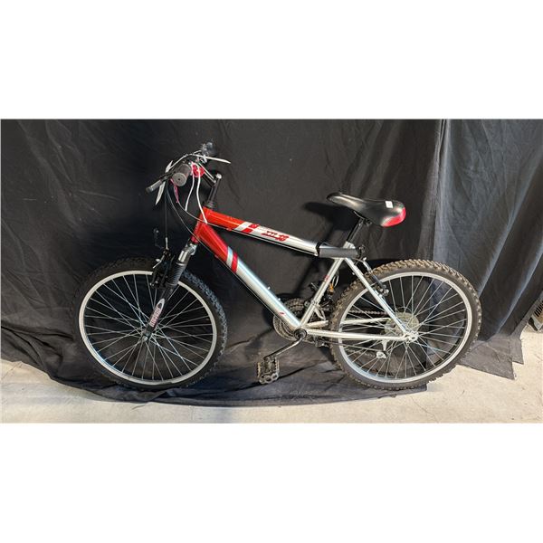 SUPERCYCLE XTI 18 SILVER/RED 18-SPEED MOUNTAIN BICYCLE