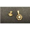 Image 2 : APPROX 14K PENDANT SET WITH DIAMOND (.4CT) & SINGLE APPROX 14K EARRING SET WITH DIAMOND (.17CT,