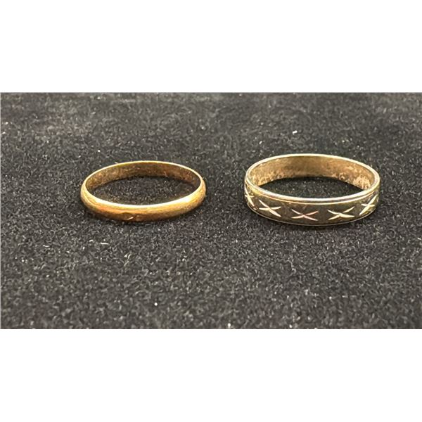 TWO APPROX 14K+ LADIES WEDDING RINGS (3.3G)