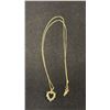 Image 1 : APPROX 14K CHAIN (19") WITH APPROX 14K PENDANT SET WITH EMERALD AND DIAMONDS (1.9G)