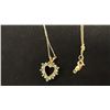 Image 2 : APPROX 14K CHAIN (19") WITH APPROX 14K PENDANT SET WITH EMERALD AND DIAMONDS (1.9G)