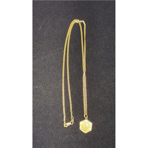 APPROX 10K CHAIN (24 ) WITH APPROX 10K PENDANT (9.4G)