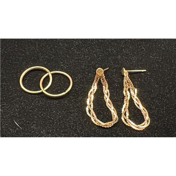 TWO PAIRS APPROX 10K EARRINGS (G)
