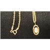 Image 2 : APPROX 10K CHAIN (18") WITH APPROX 10K PENDANT SET WITH OPAL (2.2G)
