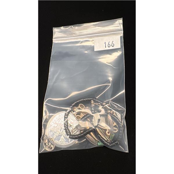 MISC JEWELRY (1G GOLD & 28.8G SILVER CONTENT + 2002 CANADA SILVER DOLLAR)