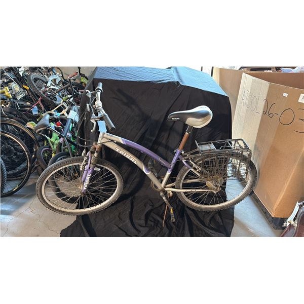 TRIBAL TRACKER 7 SPEED SILVER/PURPLE MOUNTAIN BICYCLE