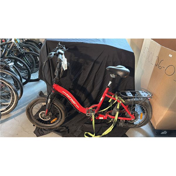 HITWAY BK6 7 SPEED RED ELECTRIC BICYCLE, *UNKNOWN CONDITION, NOT BATTERY/CHARGER*