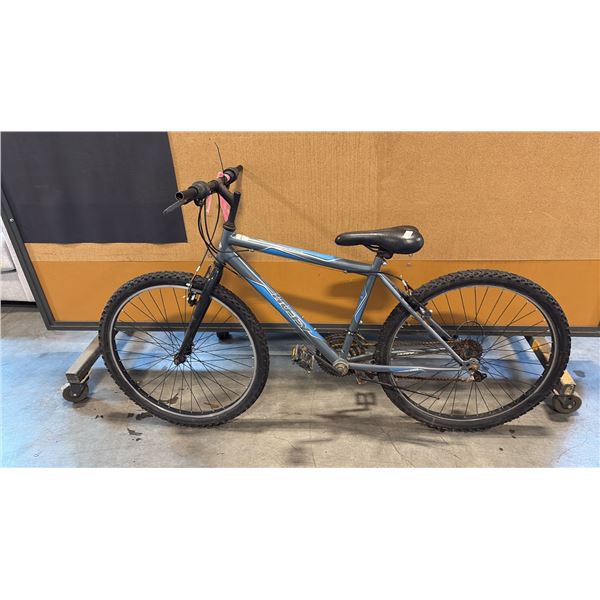 GREY HUFFY GRANITE ENTRY-LEVEL 18-SPEED HARDTAIL MOUNTAIN BIKE