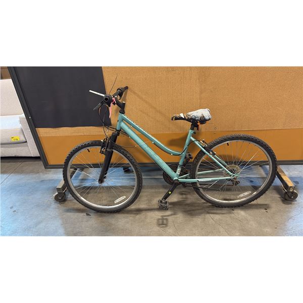 TEAL HUFFY ROCK CREEK ENTRY-LEVEL 18-SPEED HARDTAIL MOUNTAIN BIKE