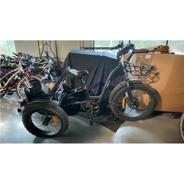 AZURE 8 SPEED BLACK ELECTRIC BICYCLE WITH STORAGE BASKET